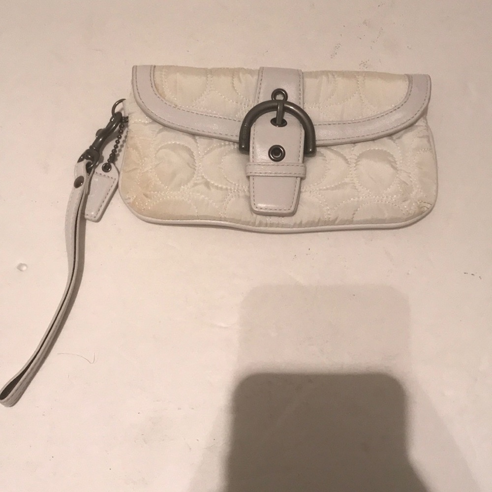 Coach White Wristlet